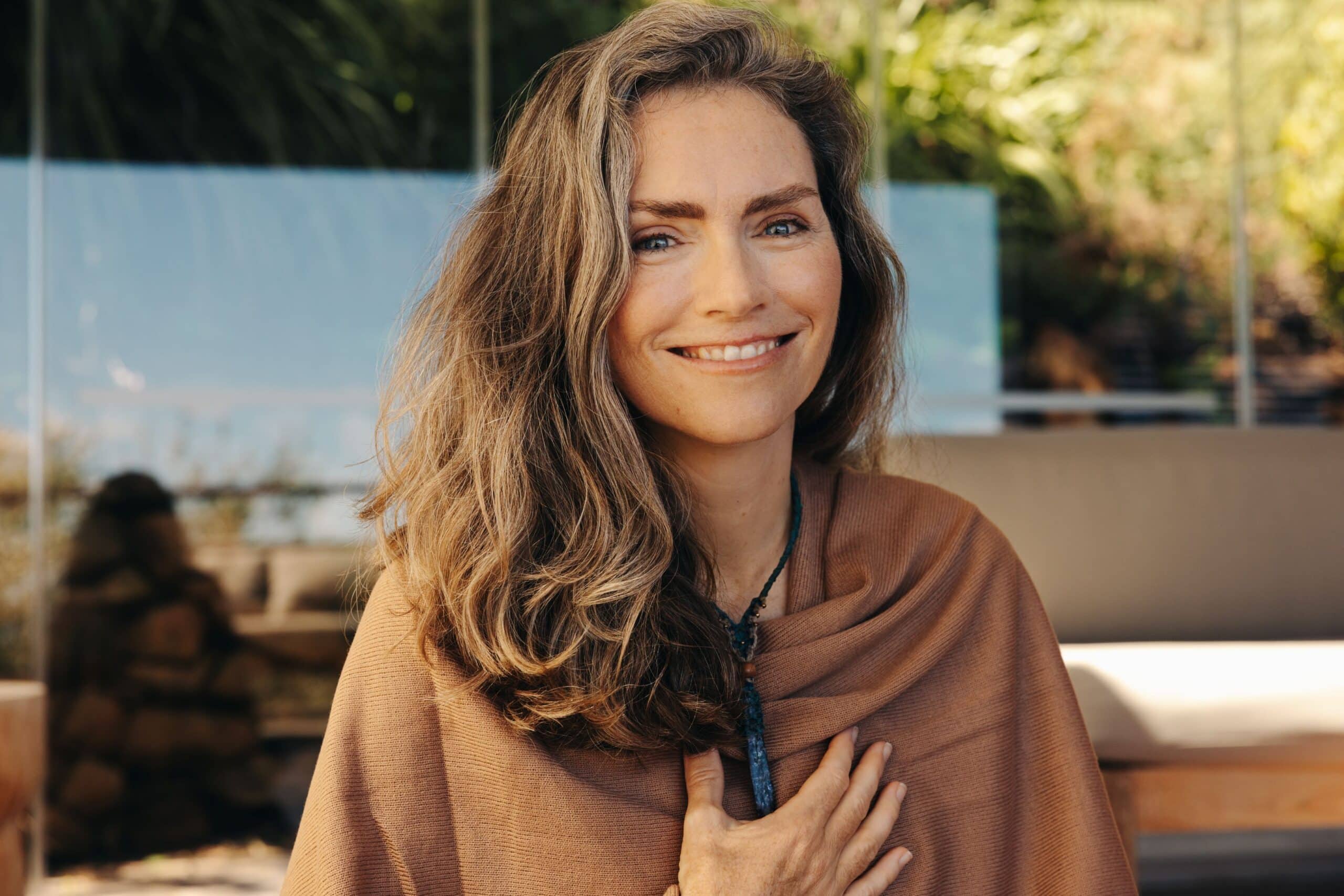 Confident post-menopausal woman